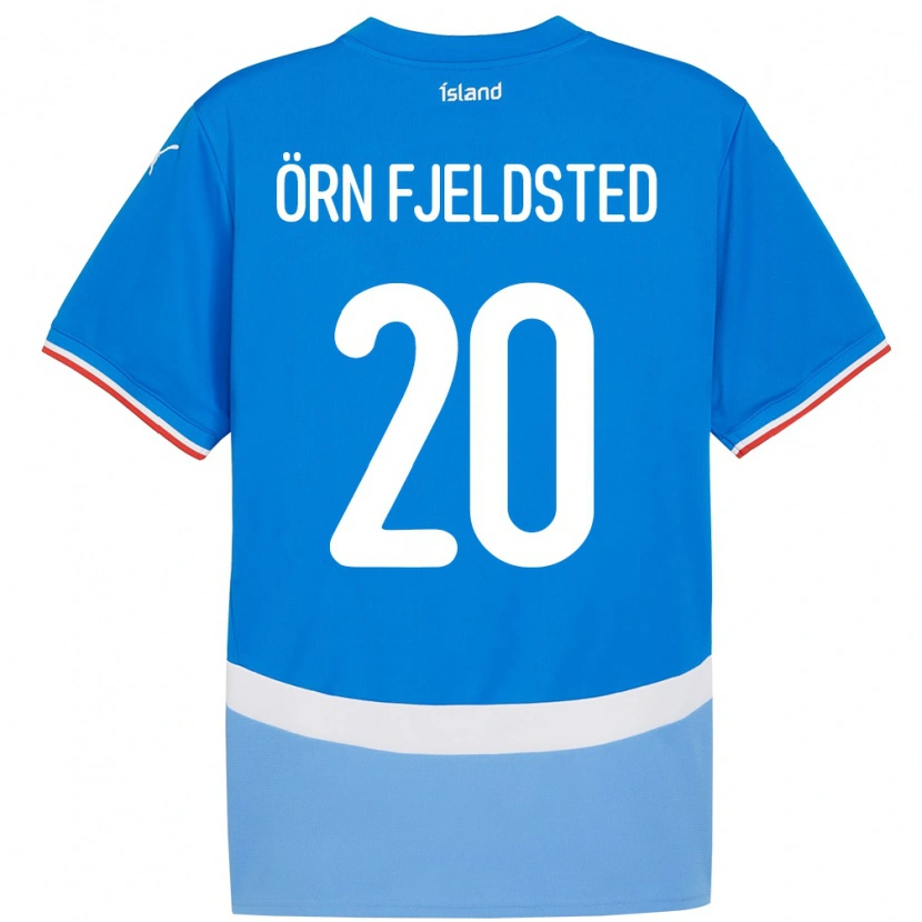 Danxen Homme Maillot Islande Dagur Örn Fjeldsted #20 Bleu Tenues Domicile 24-26 T-Shirt