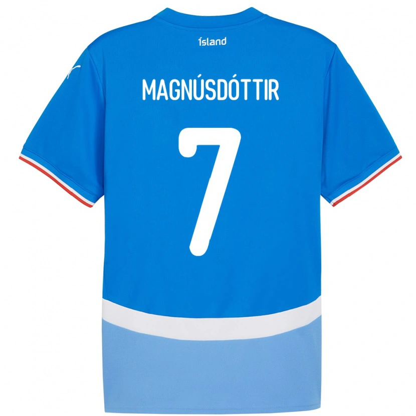 Danxen Homme Maillot Islande Selma Sól Magnúsdóttir #7 Bleu Tenues Domicile 24-26 T-Shirt