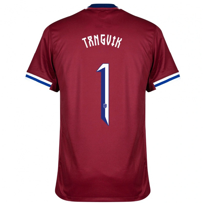 Danxen Homme Maillot Norvège Sander Tangvik #1 Rouge Bleu Blanc Tenues Domicile 24-26 T-Shirt