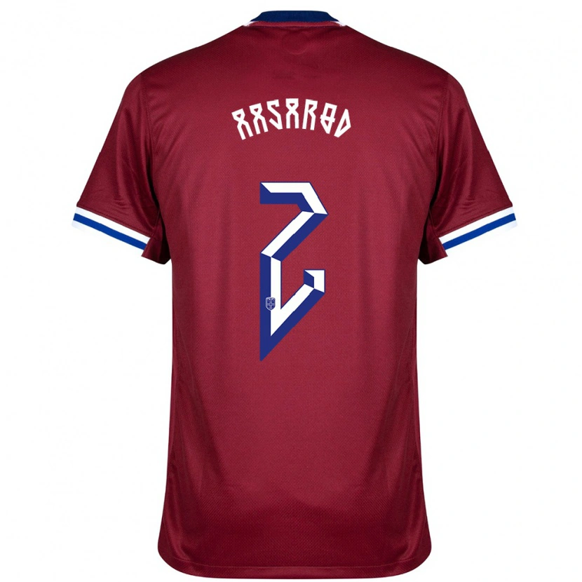 Danxen Homme Maillot Norvège Syver Bjørkum Aasarød #2 Rouge Bleu Blanc Tenues Domicile 24-26 T-Shirt