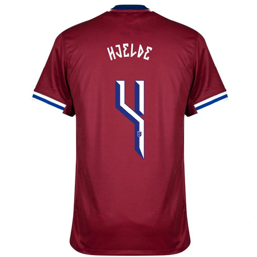Danxen Homme Maillot Norvège Leo Fuhr Hjelde #4 Rouge Bleu Blanc Tenues Domicile 24-26 T-Shirt