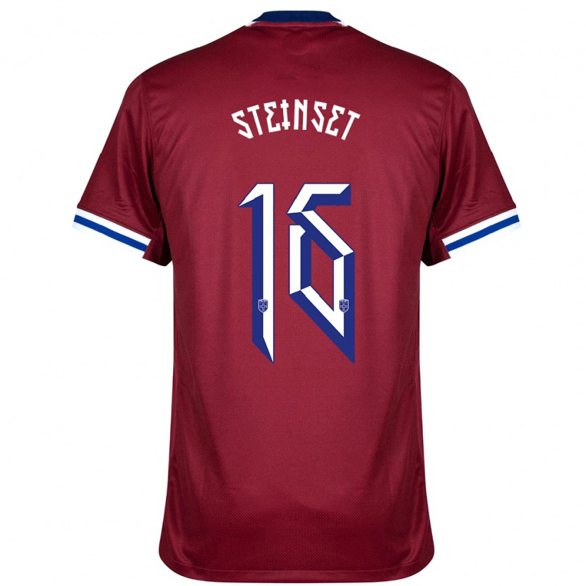 Danxen Homme Maillot Norvège Kristoffer Steinset #16 Rouge Bleu Blanc Tenues Domicile 24-26 T-Shirt