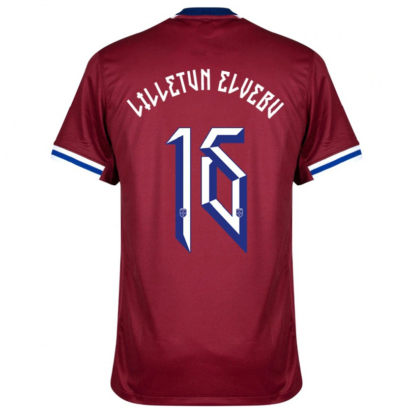 Danxen Homme Maillot Norvège Aleksander Lilletun Elvebu #16 Rouge Bleu Blanc Tenues Domicile 24-26 T-Shirt