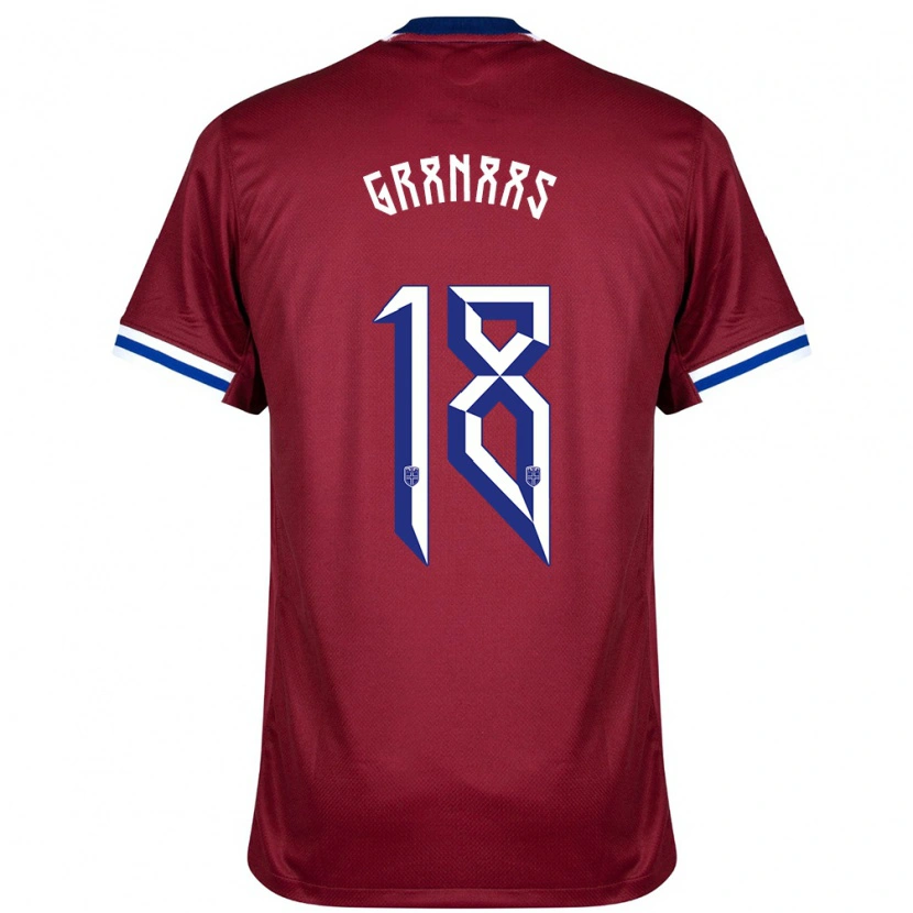 Danxen Homme Maillot Norvège Sondre Granaas #18 Rouge Bleu Blanc Tenues Domicile 24-26 T-Shirt