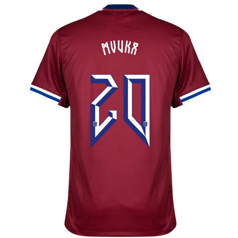 Danxen Homme Maillot Norvège Joel Mvuka #20 Rouge Bleu Blanc Tenues Domicile 24-26 T-Shirt