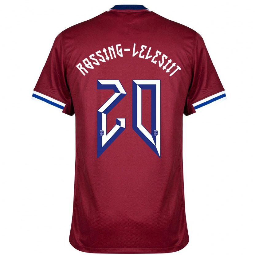 Danxen Homme Maillot Norvège Alexander Røssing-Lelesiit #20 Rouge Bleu Blanc Tenues Domicile 24-26 T-Shirt