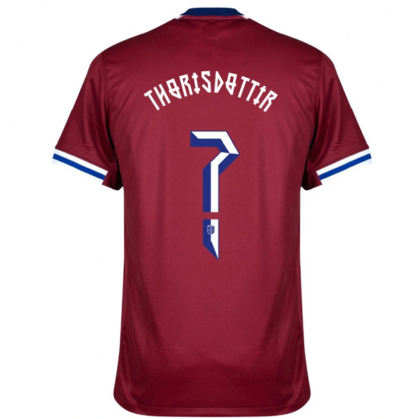 Danxen Homme Maillot Norvège Maria Thorisdottir #0 Rouge Bleu Blanc Tenues Domicile 24-26 T-Shirt