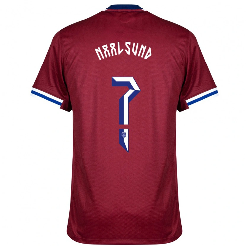 Danxen Homme Maillot Norvège Lisa Naalsund #0 Rouge Bleu Blanc Tenues Domicile 24-26 T-Shirt