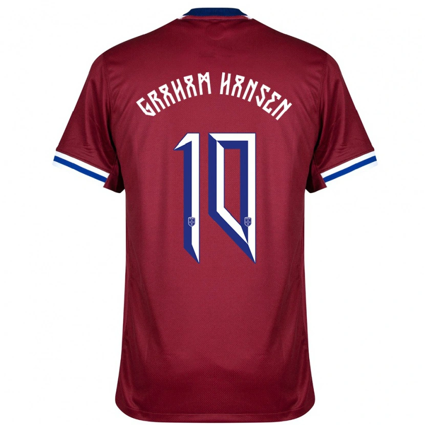 Danxen Homme Maillot Norvège Caroline Graham Hansen #10 Rouge Bleu Blanc Tenues Domicile 24-26 T-Shirt