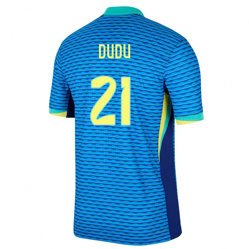 Danxen Homme Maillot Brésil Dudu #21 Bleu Tenues Extérieur 24-26 T-Shirt