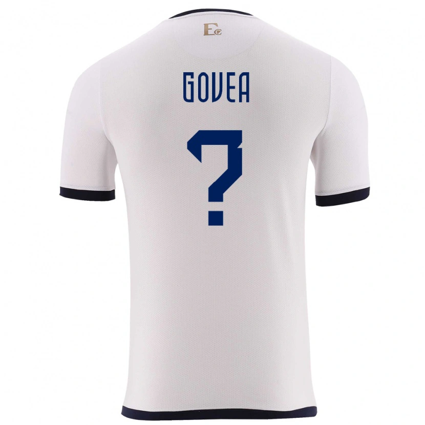 Danxen Homme Maillot Équateur Aimar Govea #0 Blanc Tenues Extérieur 24-26 T-Shirt