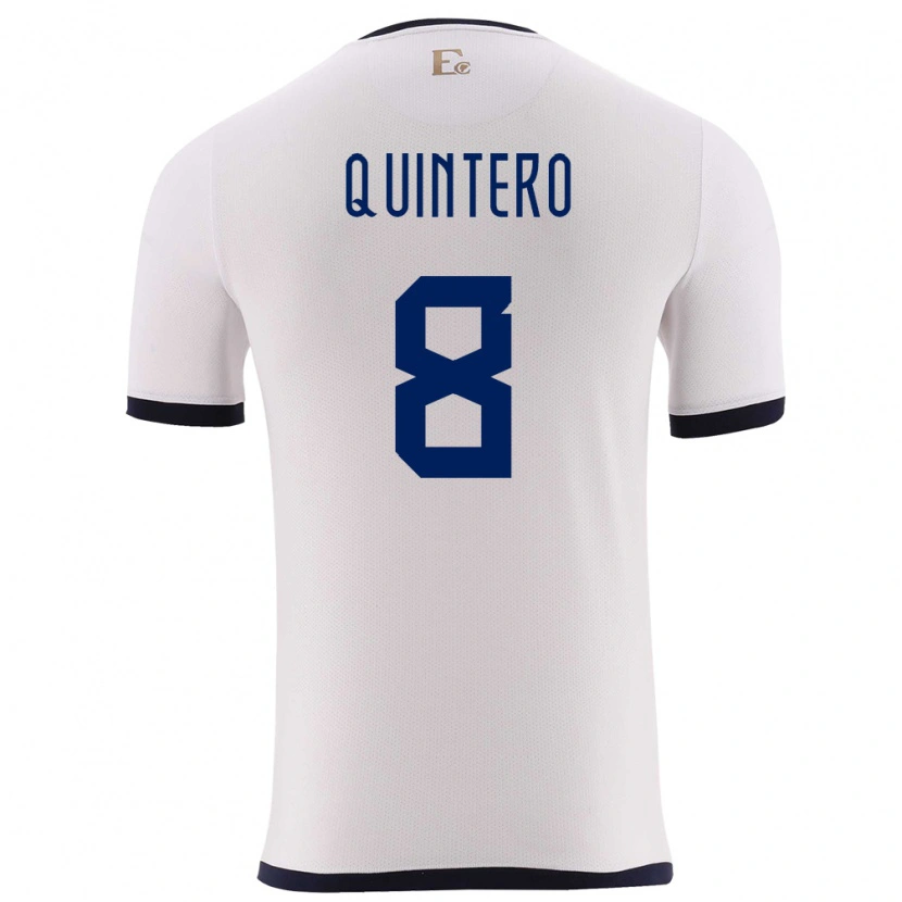 Danxen Homme Maillot Équateur Hólger Quintero #8 Blanc Tenues Extérieur 24-26 T-Shirt