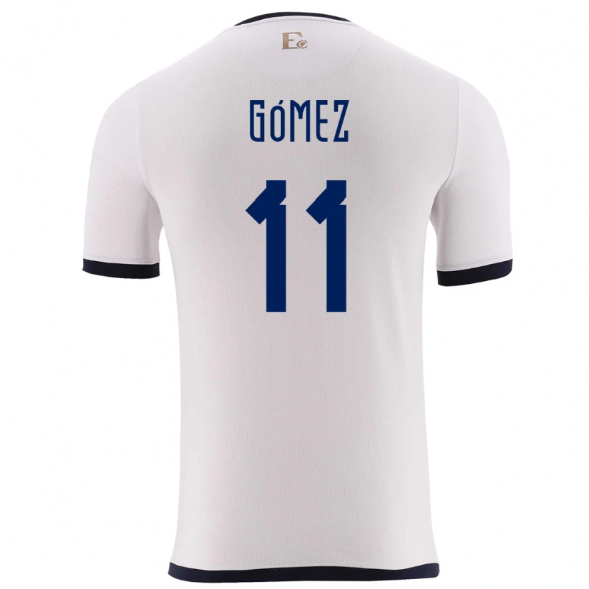 Danxen Homme Maillot Équateur Jandry Gómez #11 Blanc Tenues Extérieur 24-26 T-Shirt
