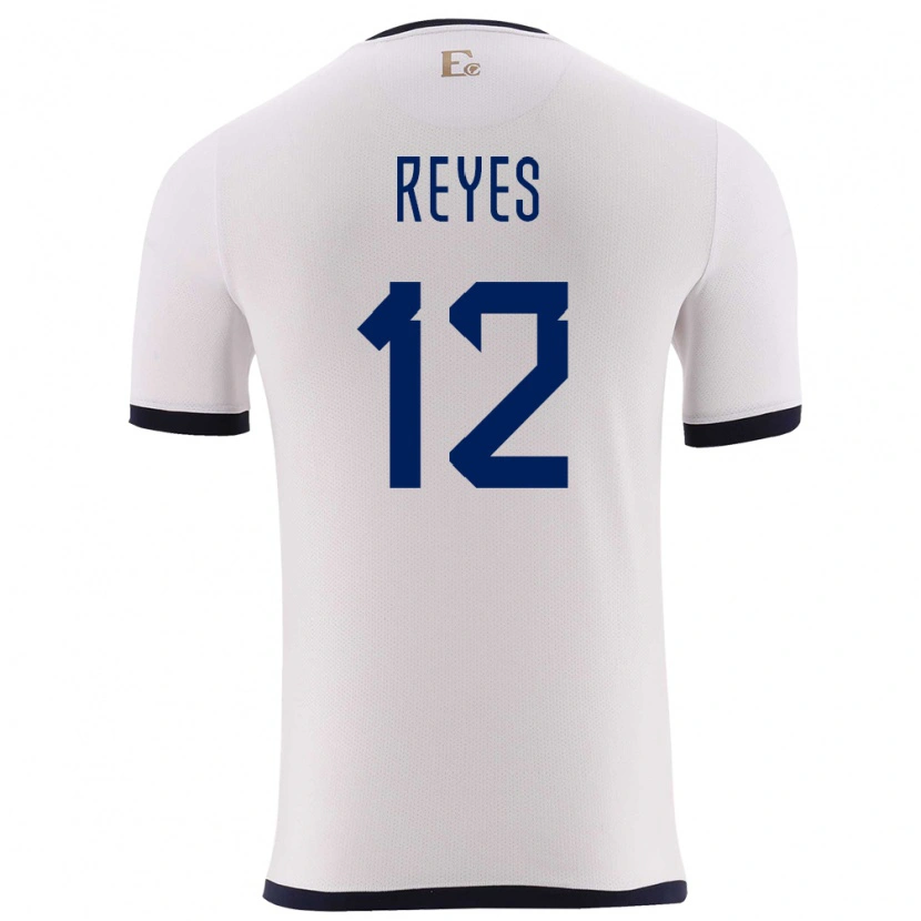 Danxen Homme Maillot Équateur Jhafets Reyes #12 Blanc Tenues Extérieur 24-26 T-Shirt