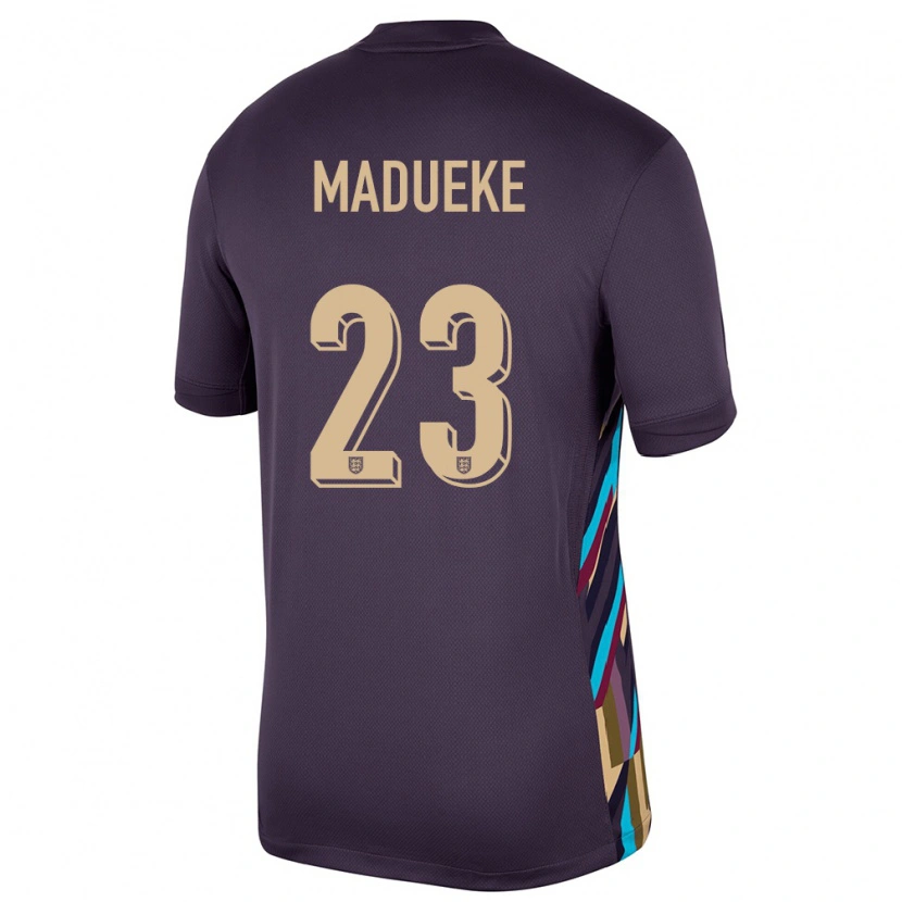 Danxen Homme Maillot Angleterre Noni Madueke #23 Raisins Noirs Tenues Extérieur 24-26 T-Shirt