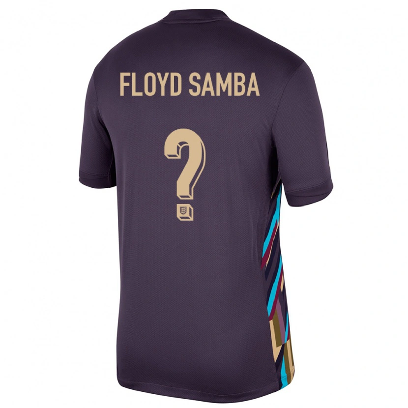 Danxen Homme Maillot Angleterre Floyd Samba #0 Raisins Noirs Tenues Extérieur 24-26 T-Shirt