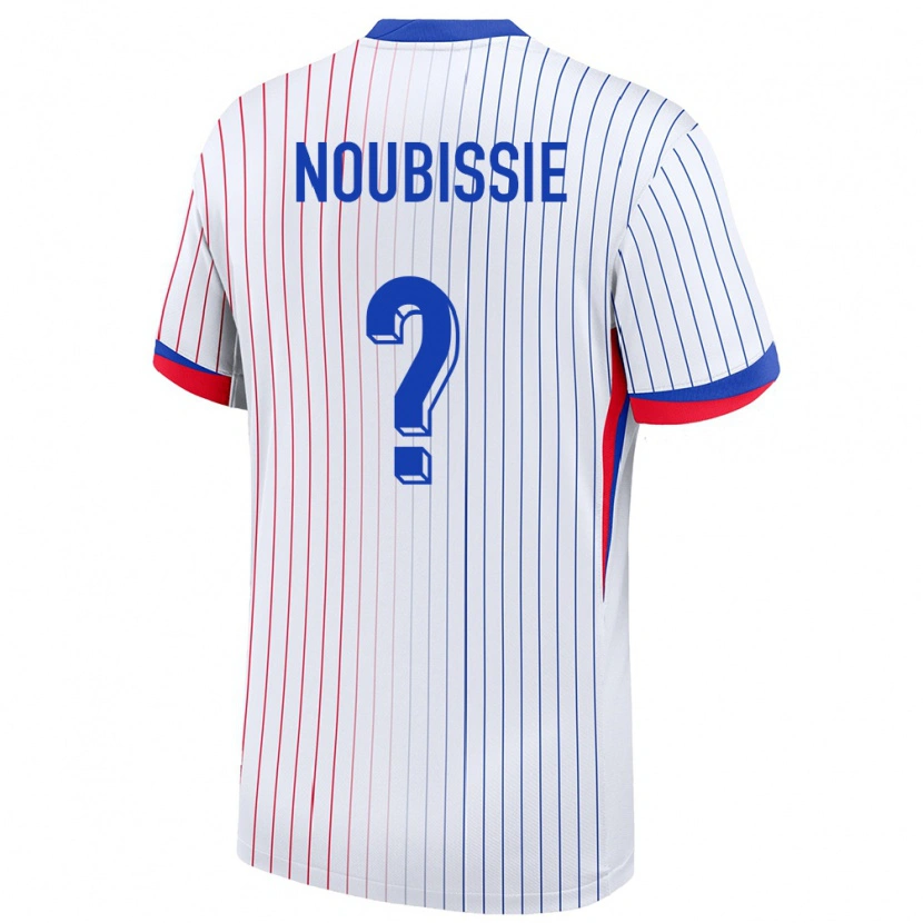 Danxen Homme Maillot France Tyrese Noubissie #0 Blanc Tenues Extérieur 24-26 T-Shirt
