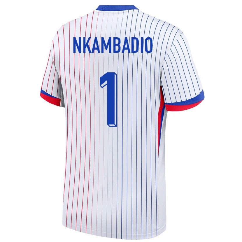 Danxen Homme Maillot France Obed Nkambadio #1 Blanc Tenues Extérieur 24-26 T-Shirt