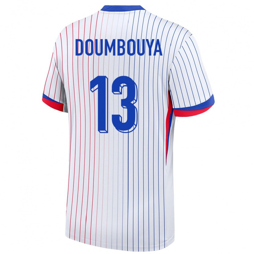 Danxen Homme Maillot France Amidou Doumbouya #13 Blanc Tenues Extérieur 24-26 T-Shirt
