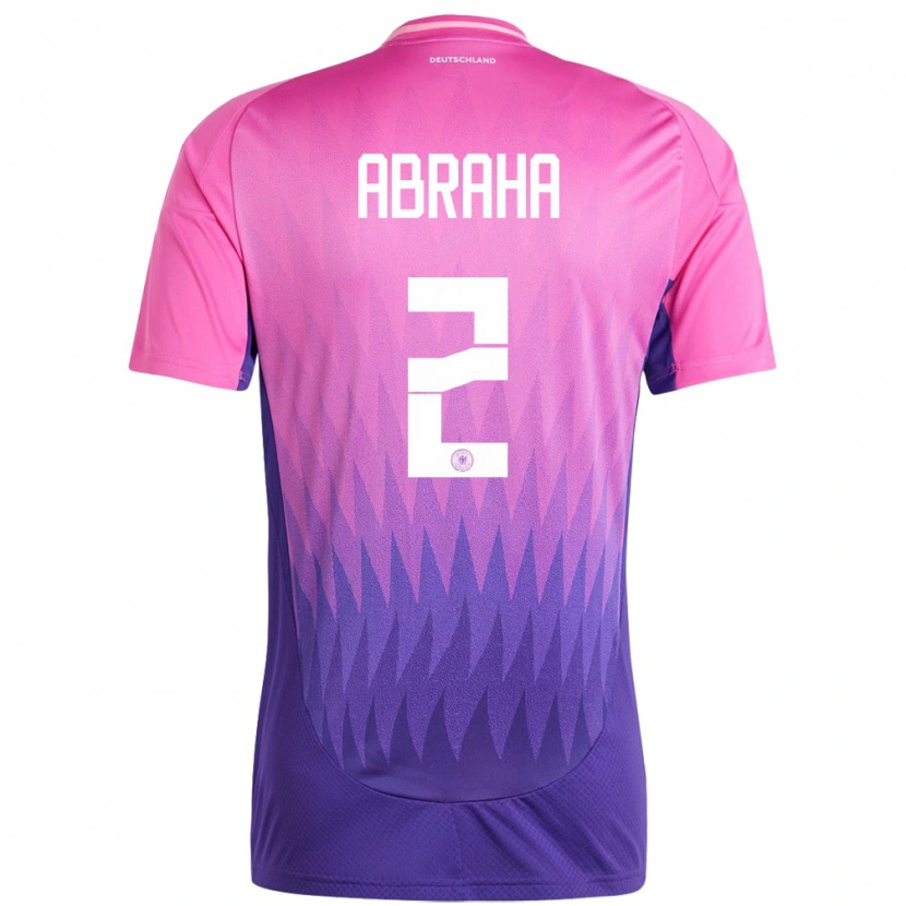 Danxen Homme Maillot Allemagne Natnael Abraha #2 Rose-Mauve Tenues Extérieur 24-26 T-Shirt
