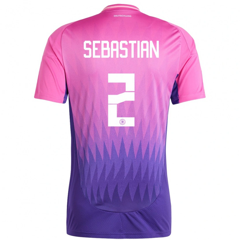 Danxen Homme Maillot Allemagne Jordy Sebastian #2 Rose-Mauve Tenues Extérieur 24-26 T-Shirt