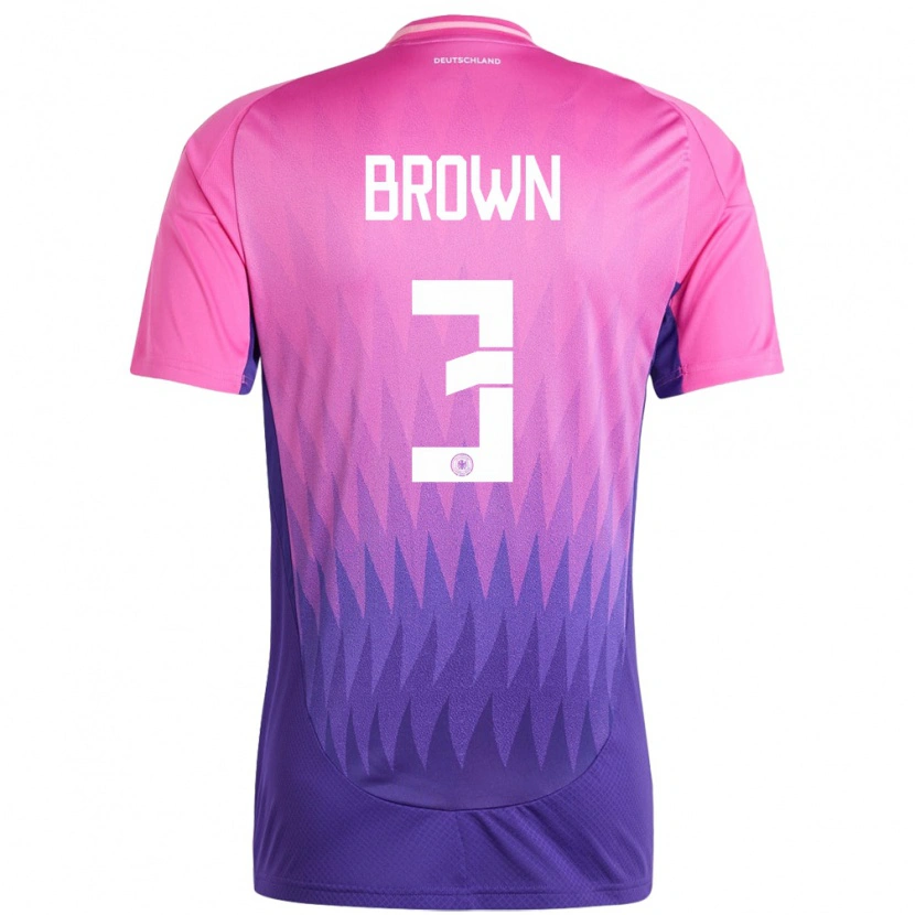 Danxen Homme Maillot Allemagne Nathaniel Brown #3 Rose-Mauve Tenues Extérieur 24-26 T-Shirt