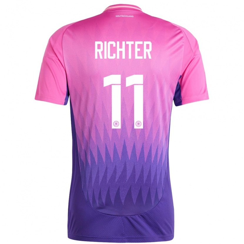 Danxen Homme Maillot Allemagne Daniel Richter #11 Rose-Mauve Tenues Extérieur 24-26 T-Shirt