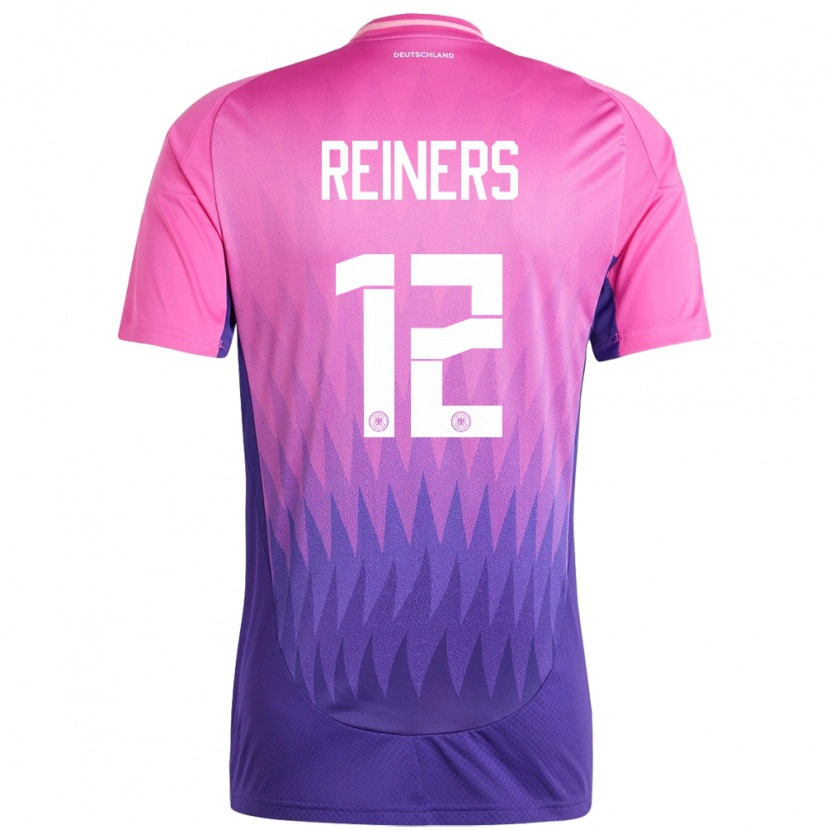 Danxen Homme Maillot Allemagne Leonard Reiners #12 Rose-Mauve Tenues Extérieur 24-26 T-Shirt