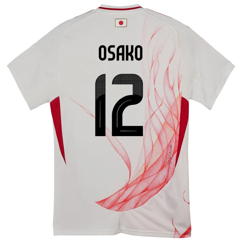 Danxen Homme Maillot Japon Keisuke Osako #12 Blanc Tenues Extérieur 24-26 T-Shirt