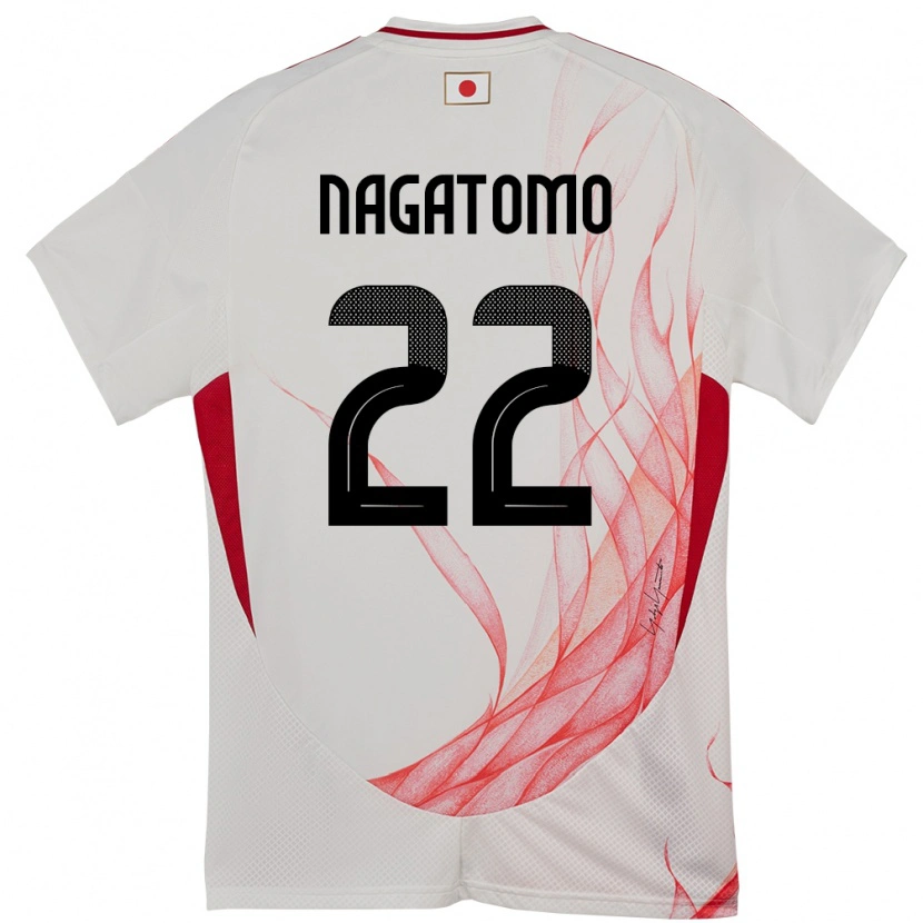 Danxen Homme Maillot Japon Yuto Nagatomo #22 Blanc Tenues Extérieur 24-26 T-Shirt