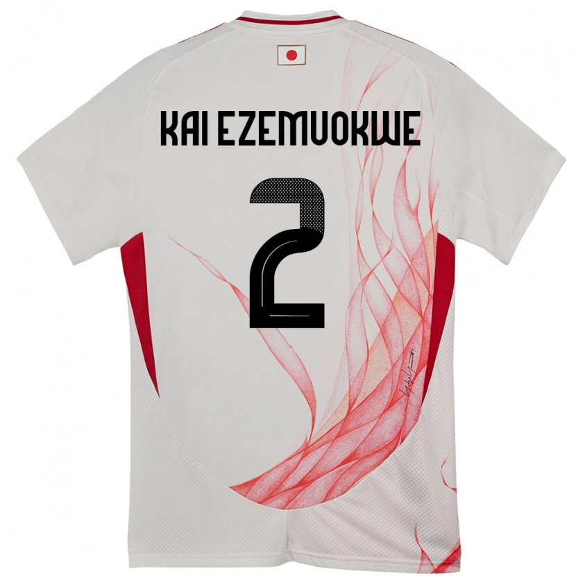 Danxen Homme Maillot Japon Chimezie Kai Ezemuokwe #2 Blanc Tenues Extérieur 24-26 T-Shirt