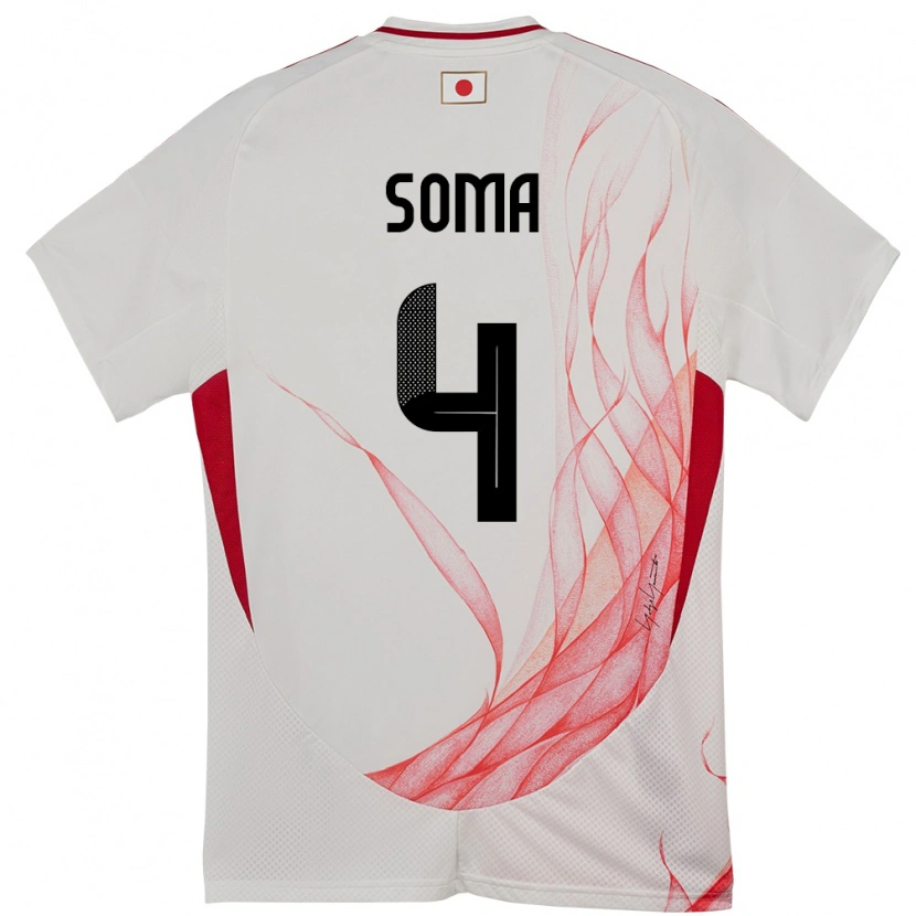 Danxen Homme Maillot Japon Rikuto Soma #4 Blanc Tenues Extérieur 24-26 T-Shirt