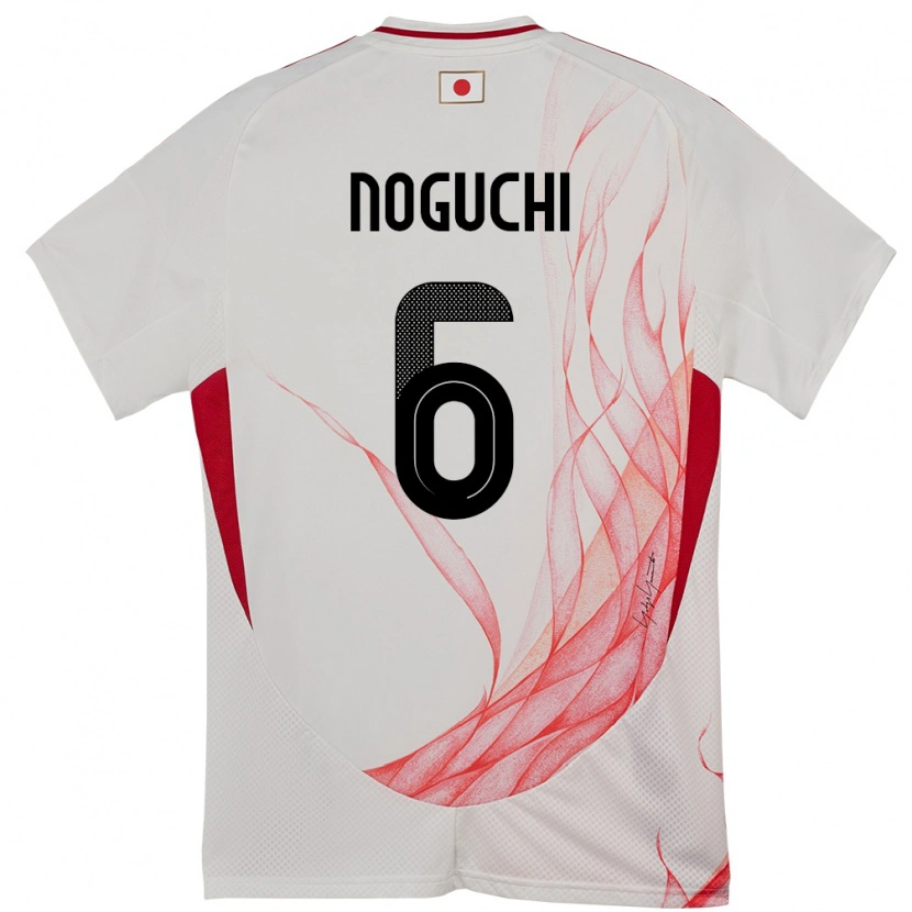 Danxen Homme Maillot Japon Rento Noguchi #6 Blanc Tenues Extérieur 24-26 T-Shirt