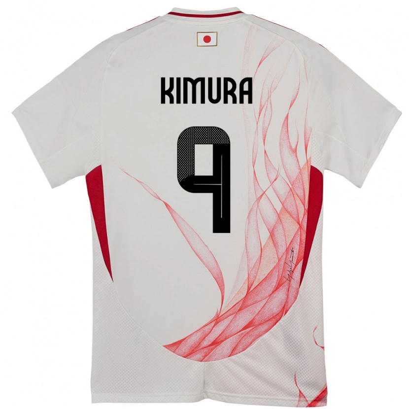 Danxen Homme Maillot Japon Yudai Kimura #9 Blanc Tenues Extérieur 24-26 T-Shirt