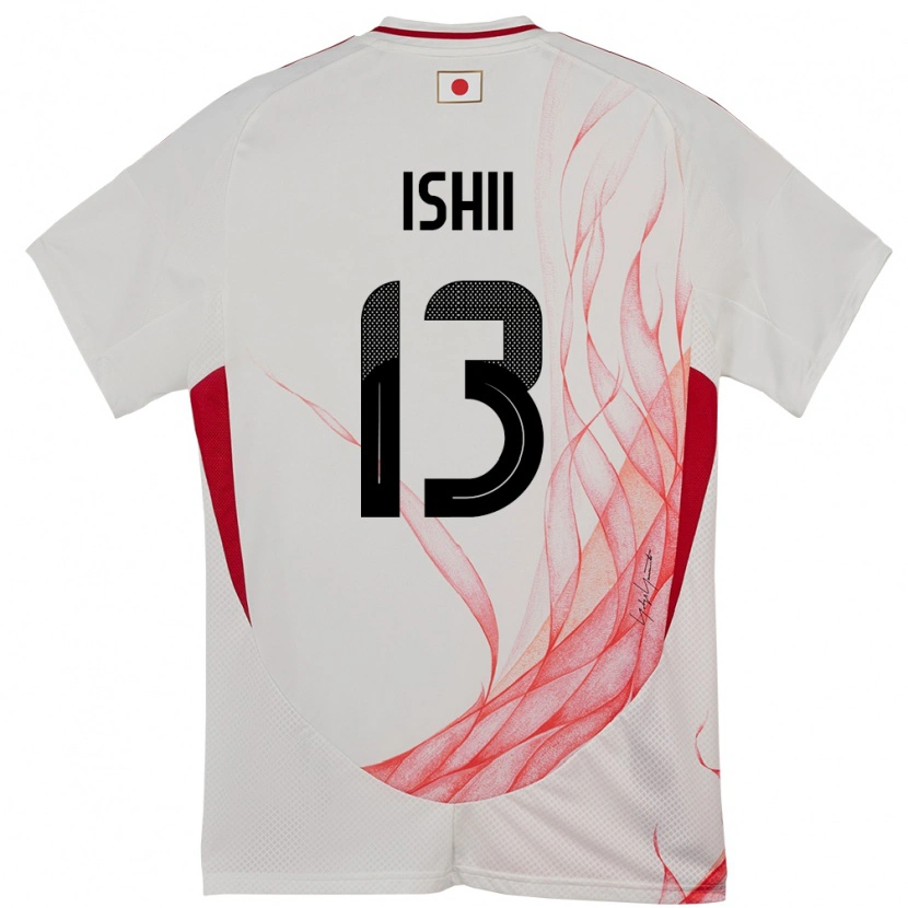 Danxen Homme Maillot Japon Hisatsugu Ishii #13 Blanc Tenues Extérieur 24-26 T-Shirt