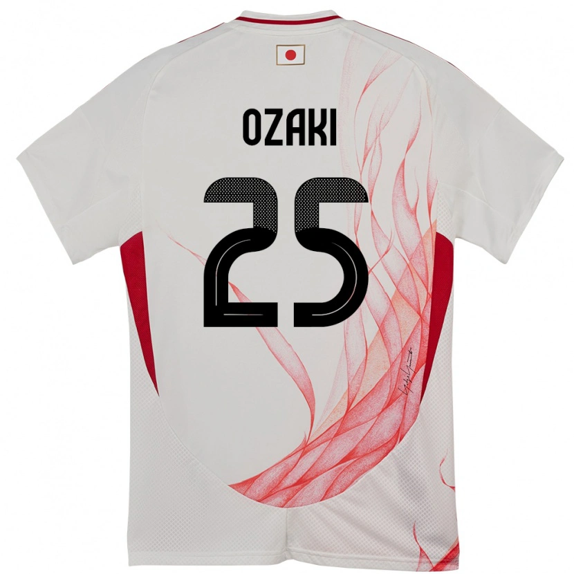 Danxen Homme Maillot Japon Kairu Ozaki #25 Blanc Tenues Extérieur 24-26 T-Shirt