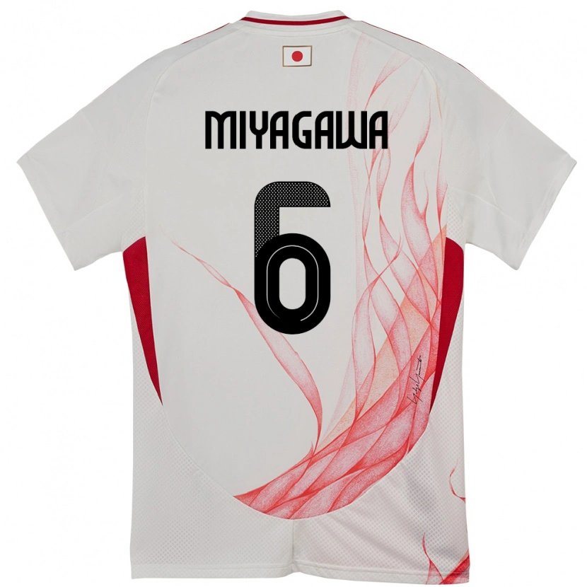Danxen Homme Maillot Japon Asato Miyagawa #6 Blanc Tenues Extérieur 24-26 T-Shirt