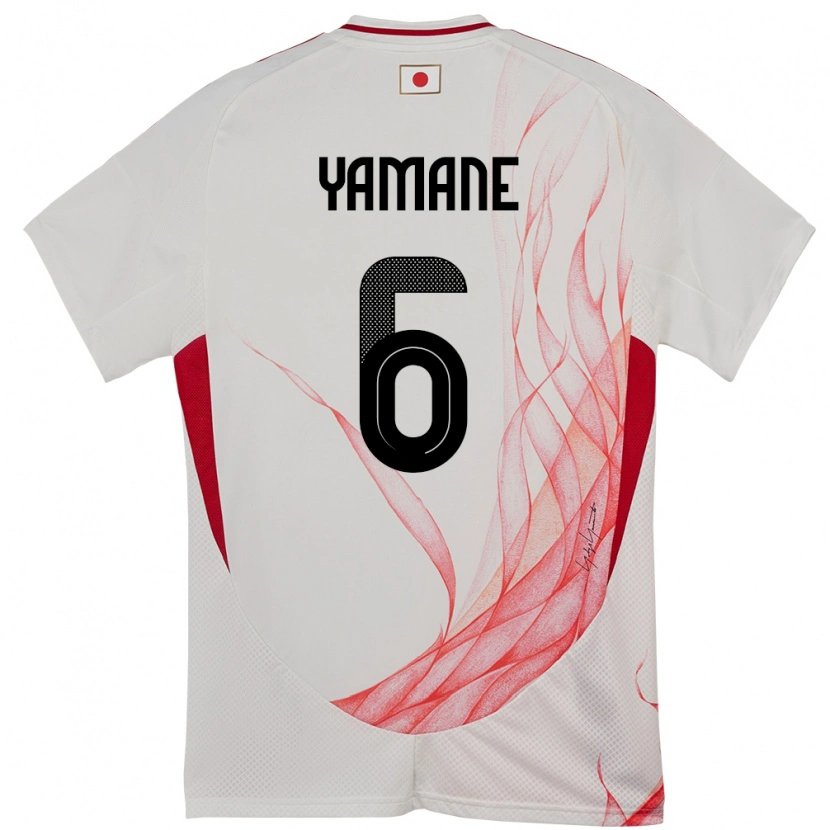 Danxen Homme Maillot Japon Riku Yamane #6 Blanc Tenues Extérieur 24-26 T-Shirt