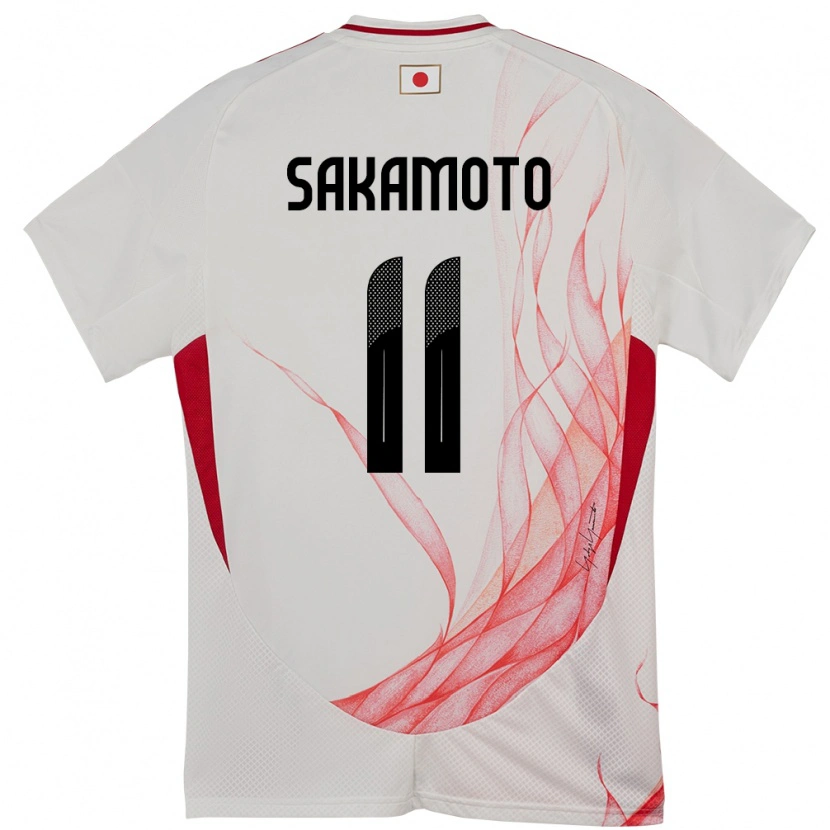 Danxen Homme Maillot Japon Isa Sakamoto #11 Blanc Tenues Extérieur 24-26 T-Shirt
