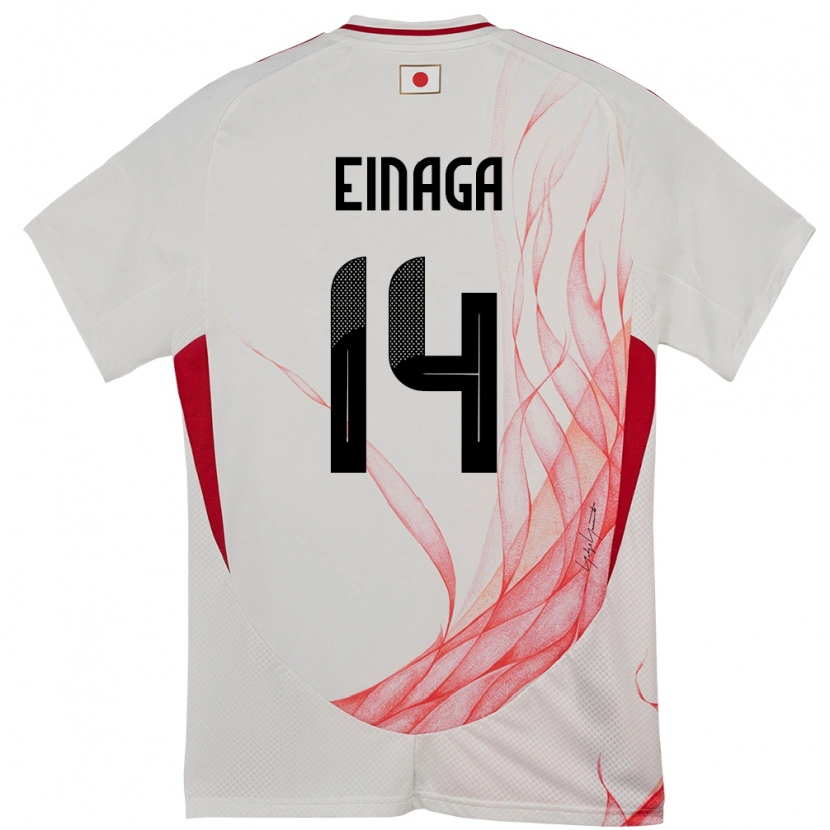 Danxen Homme Maillot Japon Takatora Einaga #14 Blanc Tenues Extérieur 24-26 T-Shirt