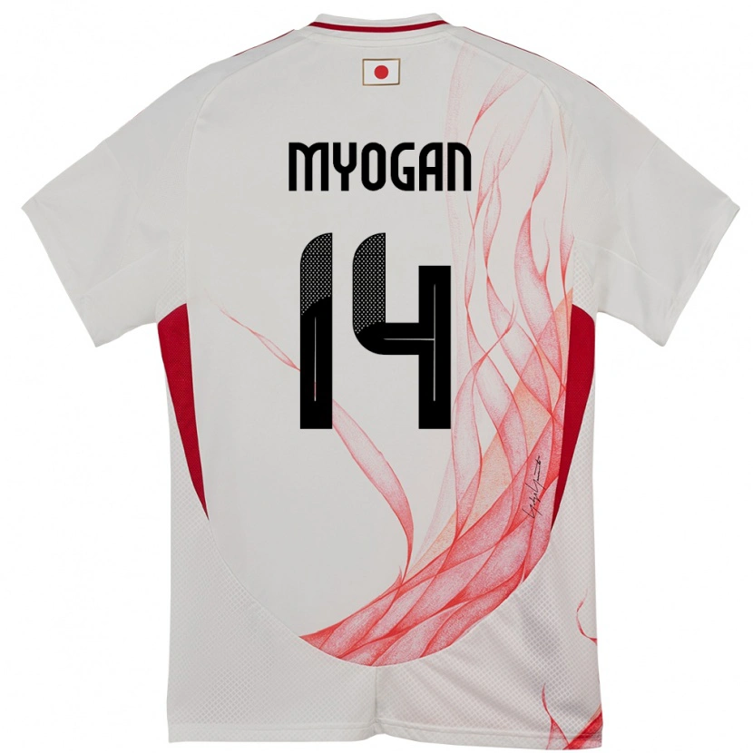 Danxen Homme Maillot Japon Toya Myogan #14 Blanc Tenues Extérieur 24-26 T-Shirt