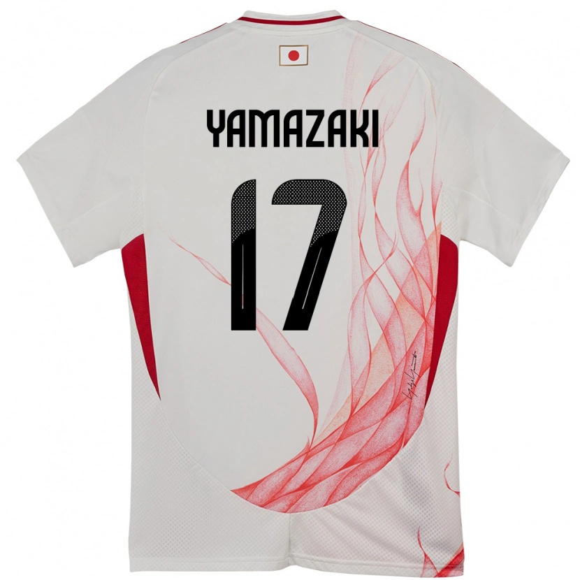 Danxen Homme Maillot Japon Taishin Yamazaki #17 Blanc Tenues Extérieur 24-26 T-Shirt