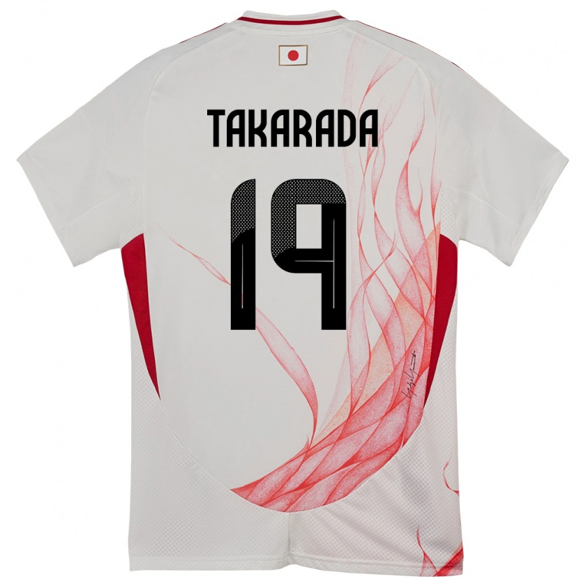 Danxen Homme Maillot Japon Saori Takarada #19 Blanc Tenues Extérieur 24-26 T-Shirt