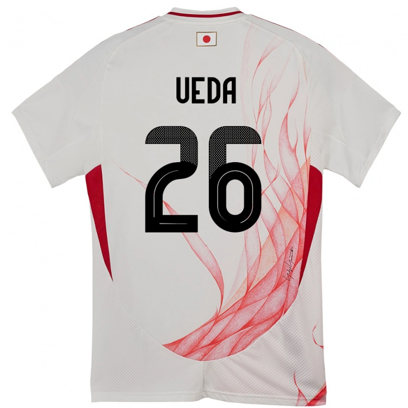Danxen Homme Maillot Japon Ayase Ueda #26 Blanc Tenues Extérieur 24-26 T-Shirt