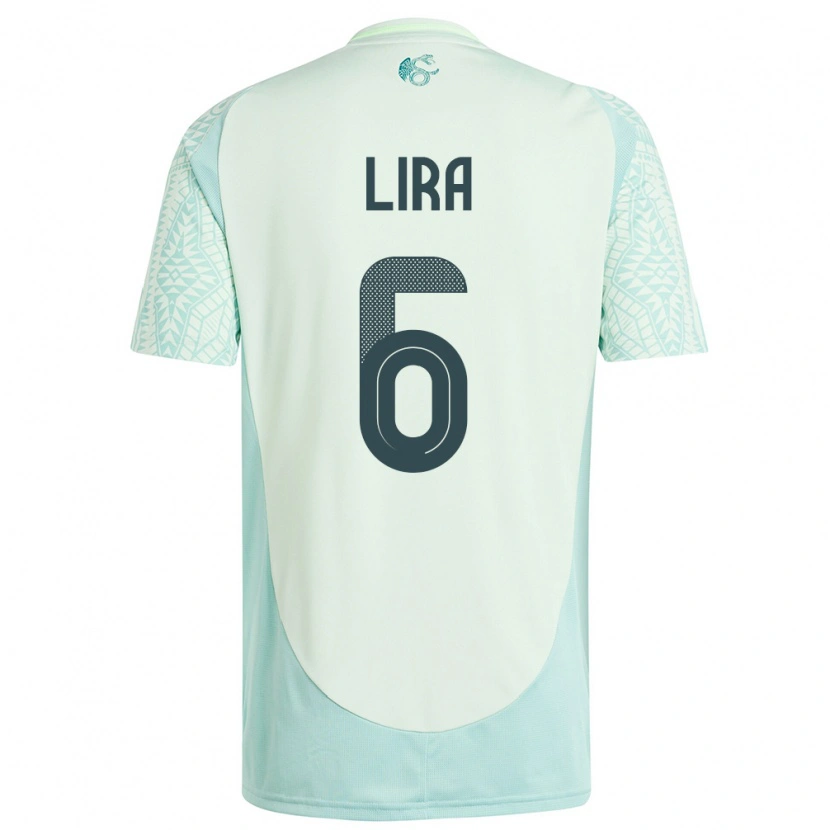 Danxen Homme Maillot Mexique Érik Lira #6 Lin Vert Tenues Extérieur 24-26 T-Shirt