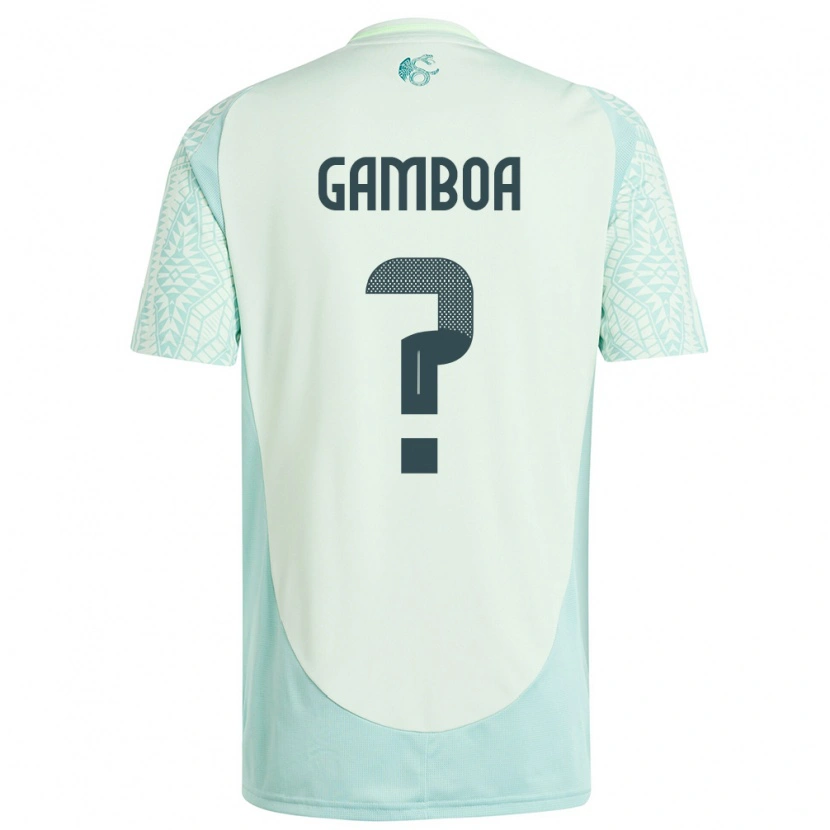 Danxen Homme Maillot Mexique Luis Gamboa #0 Lin Vert Tenues Extérieur 24-26 T-Shirt