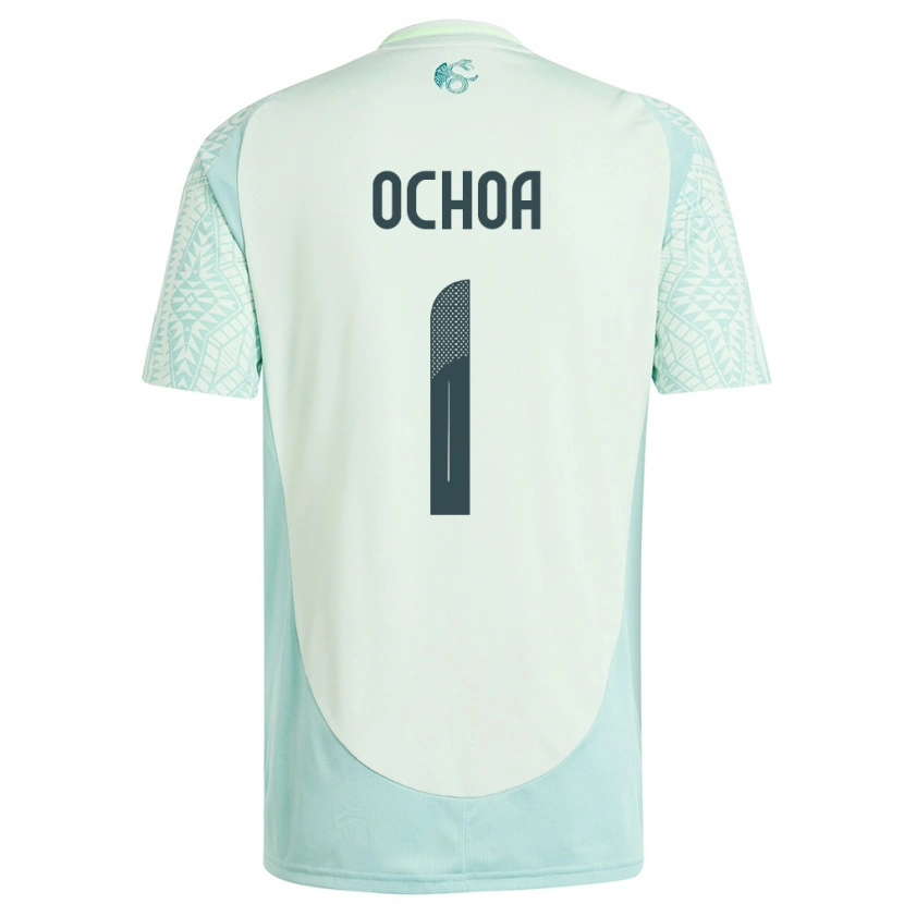 Danxen Homme Maillot Mexique Emmanuel Ochoa #1 Lin Vert Tenues Extérieur 24-26 T-Shirt