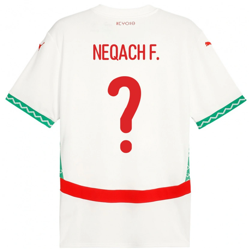 Danxen Homme Maillot Maroc Aarón Neqach Fernández #0 Blanc Tenues Extérieur 24-26 T-Shirt