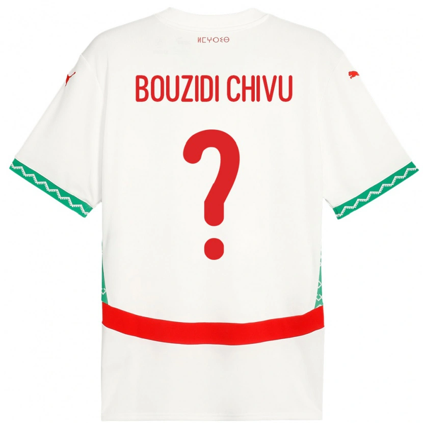 Danxen Homme Maillot Maroc Rayan Bouzidi Chivu #0 Blanc Tenues Extérieur 24-26 T-Shirt