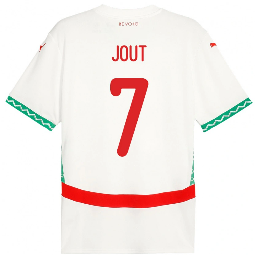 Danxen Homme Maillot Maroc Adam Jout #7 Blanc Tenues Extérieur 24-26 T-Shirt